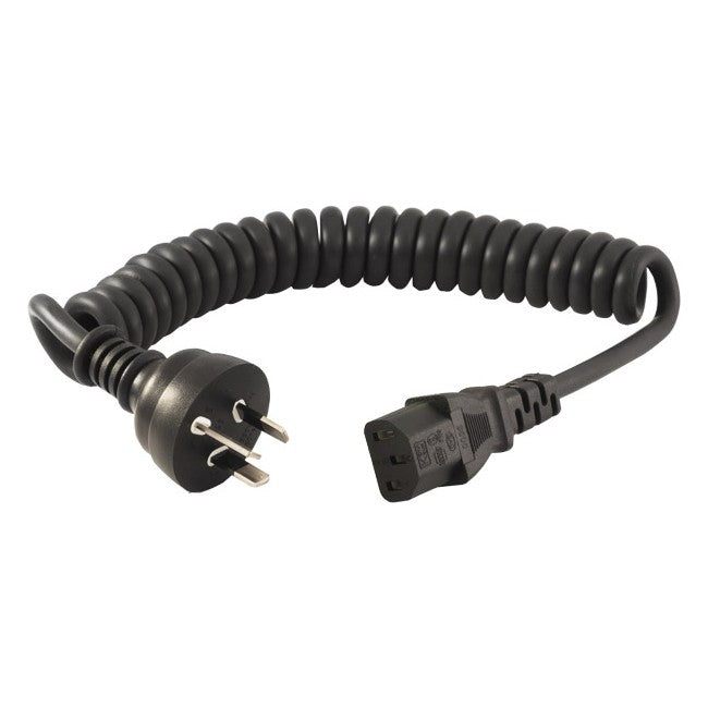 BNR Industrial BLACK CURLY IEC POWER LEAD 2M, IEC - C13 APPLIANCE CORD - BNR Industrial